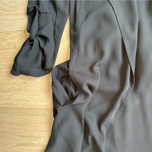 Aritzia Babaton Long Sleeve Flowy Trench Coat Black S - Picture 6 of 9